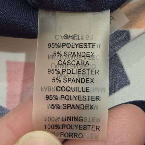 Vince Camuto Sheath Shift Dress Short Sleeve Colorful Geometric Pattern Womens 8 - Picture 9 of 11